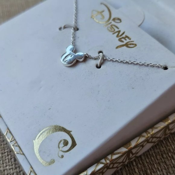 Disney Necklace Initial C Silver Tone Sterling Silver Minnie Mouse Jewelry $70 - Picture 2 of 10